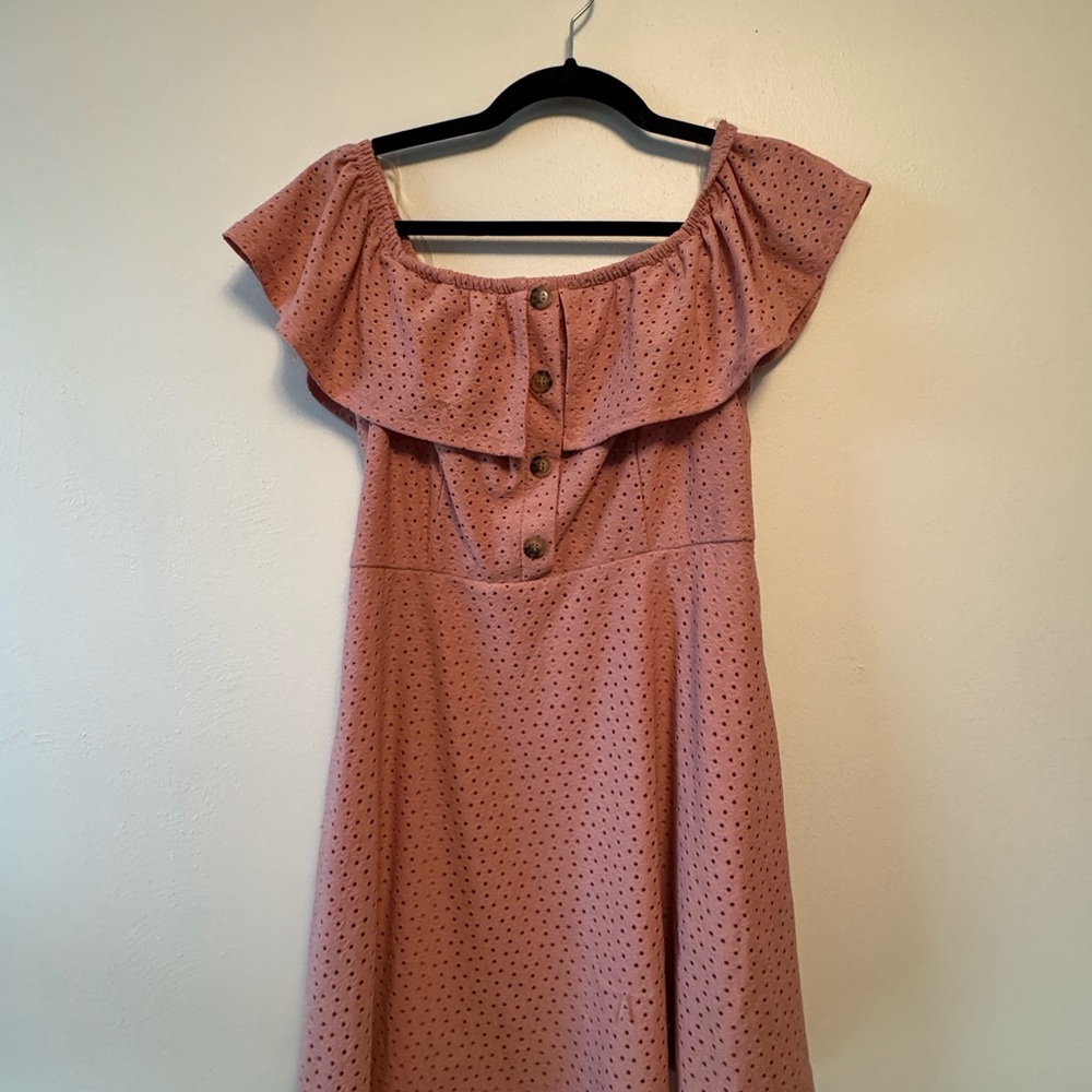 Elegant Off-Shoulder Pink Dress